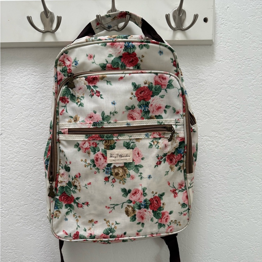 NEW The Bags Garden Floral.Coated Waterproof Backpack